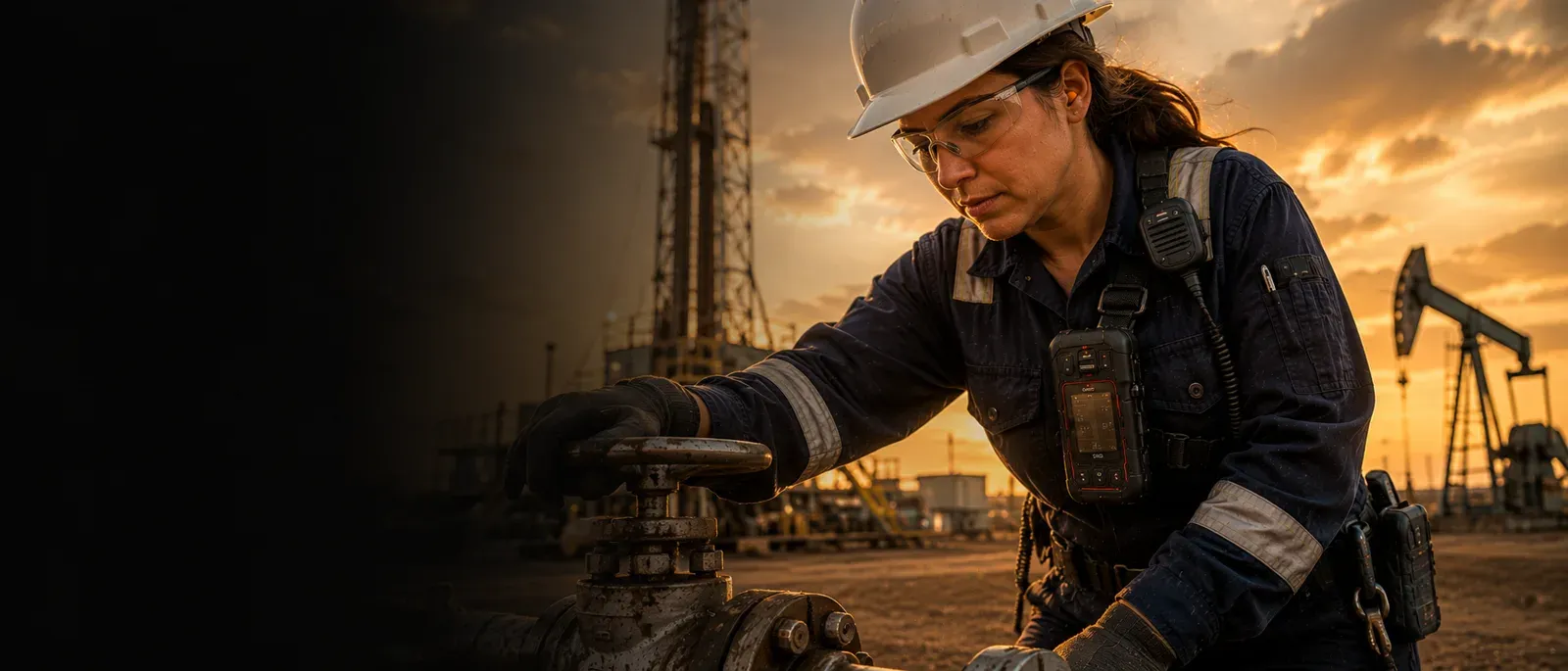 Field worker wearing a RuggedEdge device